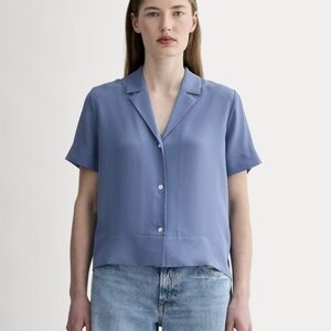 Everlane Blue Short Sleeve Button-Down Shirt